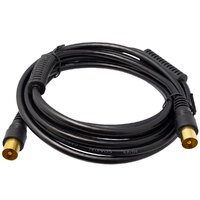 Conjunt cable d''antena COAXIAL 2,5m negre amb ferrites Mascle - Mascle y adaptador Femella - Femella