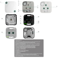 Detector sísmico cableado con un sensor de impacto adicional, Negro