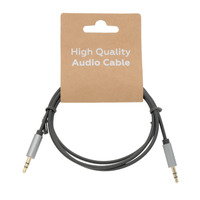 Cable de audio apantallado Jack estéreo (TRS) 3,5 mm macho-macho, 1m