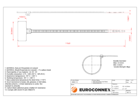 Marker cable tie 2.5x100mm Natural, Nylon 66