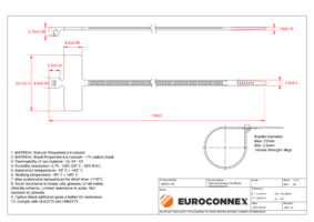 2.5x100mm Naturel, Nylon 66 Collier de Serrage