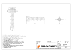 Tac de subjecció per brida, 8.1 x 38.1 mm, Blanc