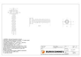 Taco de sujeción para brida, 8.1 x 38.1 mm, Blanco