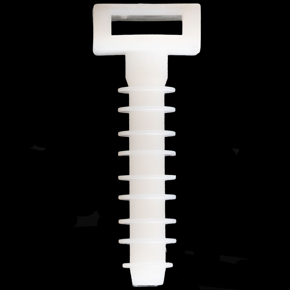 Wall plug for cable ties, 8.1 x 38.1 mm, White