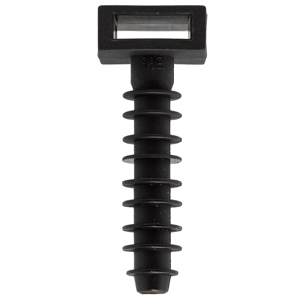 Wall plug for cable ties, 8.1 x 38.1 mm, Black