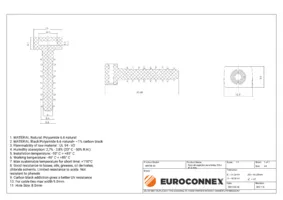 Taco de sujeción para brida, 9.8 x 43.6 mm, Blanco