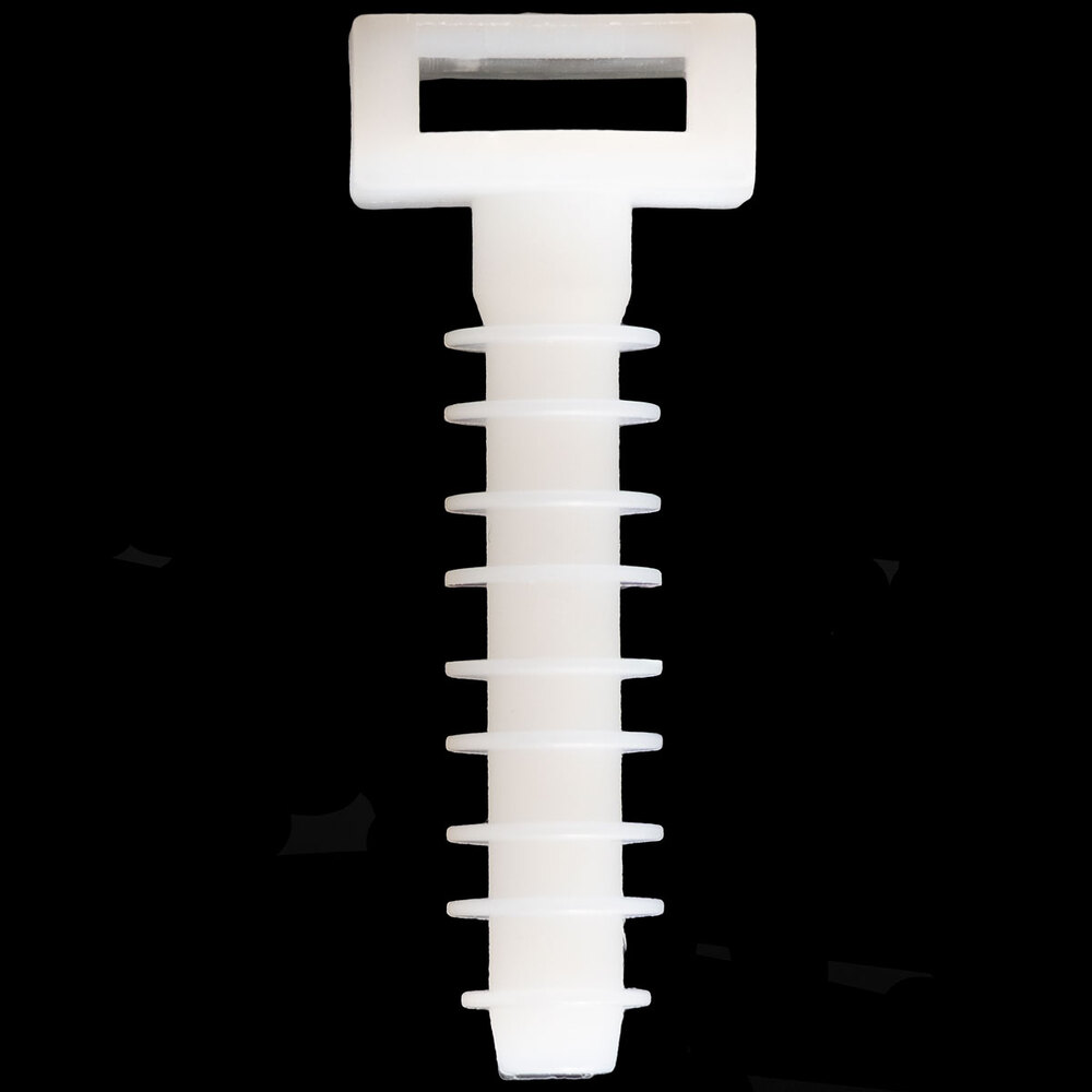 Wall plug for cable ties, 9.8x 43.6 mm, White