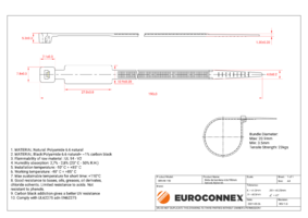 Marker cable tie 4.8x190mm Natural, Nylon 66