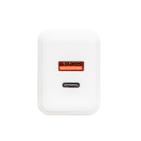 20W Dual-Port GaN Fast Charger White | USB-C PD3.0 & USB-A QC3.0 with PPS