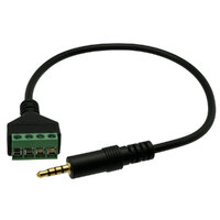 Jack 3.5mm 4 contacts to Terminals, 0.25m