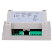 Módulo de adquisición y control de datos - 4 entradas digitales | 4 salidas de relé (NO/NC) - Protocolos: Modbus/TCP, TCP/IP, UDP, HTTP,... - Servidor web integrado - Puerto Ethernet 10/100 Base-TX | Puerto WiFi - No incluye alimentador (12VDC/1A)
