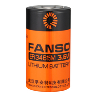 Pila de litio FANSO ER34615M 3,6V 13000mAh; Ø34.2x61.5mm