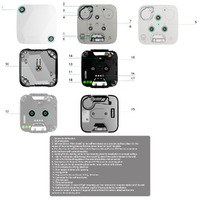 Detector sísmico cableado con un sensor de impacto adicional, Negro