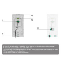 Sirena exterior - Certificado NFA2P y grado 3 - Protocolo Fibra - Ajax Superior - Tornillo de fijación inferior - Presión sonora máxima 107 dB - 2 tamper antisabotaje - Marco LED señalización