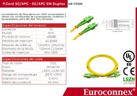 Cable de fibra óptica SC/APC a SC/APC Monomodo Duplex, 2m