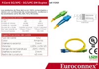 Cable de fibra òptica SC/APC a SC/UPC Monomode Duplex, 1m
