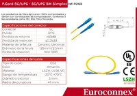 Optical fiber patch cord SC/UPC to SC/UPC Single-mode Simplex, 3m