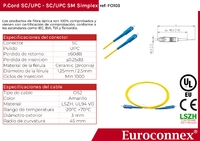 Cable de fibra óptica SC/UPC a SC/UPC Monomodo Simplex, 5m