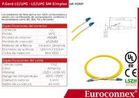 Optical fiber patch cord LC/UPC to LC/UPC Single-mode Simplex, 1m