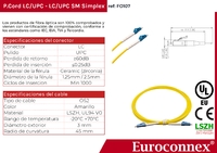 Optical fiber patch cord LC/UPC to LC/UPC Single-mode Simplex, 3m