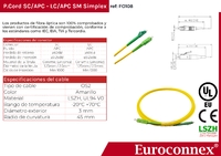 Cable de fibra óptica LC/APC a SC/APC Monomodo Simplex, 1m