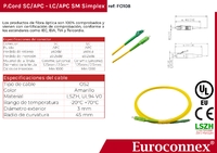 Optical fiber patch cord LC/APC to SC/APC Single-mode Simplex, 3m