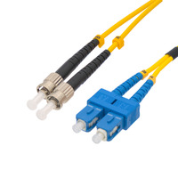 Cable de fibra óptica SC/PC a ST/PC Monomodo Simplex, 1m