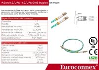 Cable de fibra òptica LC/UPC a LC/UPC OM3 Duplex, 1m