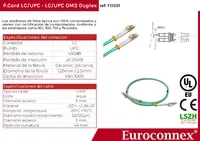 Cable de fibra óptica LC/UPC a LC/UPC OM3 Duplex, 1m