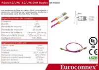 Cable de fibra óptica LC/UPC a LC/UPC OM4 Duplex, 1m