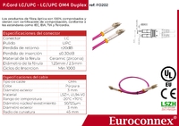 Cable de fibra óptica LC/UPC a LC/UPC OM4 Duplex, 2m
