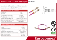 Cable de fibra òptica LC/UPC a LC/UPC OM4 Duplex, 5m