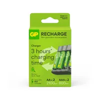 Ver informacion sobre Cargador de 4 canales + 2 pilas AA recargables ReCyKo 2100mAh +  2 pilas AAA recargables ReCyKo 800mAh 