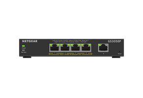 ProSafe Gigabit Ethernet Switch 5 ports 4 x PoE+ (63W) (Sobretaula) Monitorització, VLAN, Prioritza