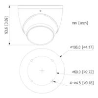 Dome HDCVI 4EN1 2M 1080P Illum Dual LED40m/IR40m 2.8mm IP67 MIC. Color Negro