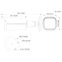 Tubular HDCVI 4EN1 2M 1080P FULL COLOR WDR Starlight LED60m 2.7-13.5 VFM IP67 AUDIO MIC