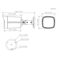 Tubular HDCVI 4EN1 5M Dual LED Lighting 40m/IR40m 2.8mm IP67 MIC