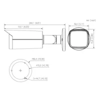 Bullet HDCVI 4EN1 5M WDR Starlight IR80m 3.6mm IP67 AUDIO MIC