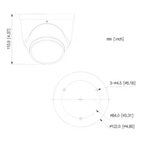 Dome IP H.265 AI 2M DN SMART WDR Starlight Illum Dual LED50m/IR50m 2.8mm IP67 PoE SD AUDIO MIC E/S