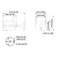 Bullet IP H.265 2M DN dWDR 3DNR IR30m 3.6mm IP67 AUDIO MIC WiFi