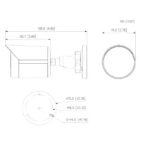 Tubular IP 2M H265 WDR Dual LED Illumination 30m/IR30m 2.8mm IP67 PoE MIC AI
