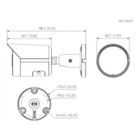 Bullet IP 4M H.265 FULL COLOR WDR IVS SMD Illum Dual LED30m/IR30m 2.8mm IP67 PoE MIC AI