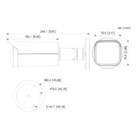 Bullet IP H.265 4M DN WDR Starlight IR60m 2.7-13.5VFM IP67 PoE SD AI Color negro