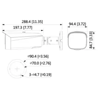 Bullet IP TiOC 2.0 H.265 5M WDR IVS SMD Illum Dual LED30m/IR30m 3.6mm IP67 PoE MIC AUDIO E/S AI
