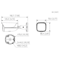 Tubular IP H265 8M WDR Iluminación Dual LED30m/IR30m 2.8mm IP67 PoE SD AUDIO MIC E/S AI