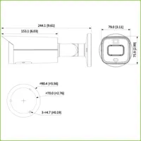 Bullet IP H.265 AI 2M SMART WDR Starlight+ IR60m + LED LUZ BLANCA 3.6mm IP67 PoE SD AUDIO E/S