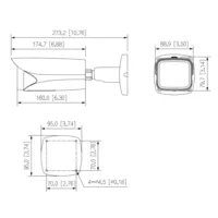 Bullet IP H.265 8M 4K WDR Deeplight IR60m 2.7-12VFM IK10 IP67 ePoE SD AUDIO MIC E/S AI