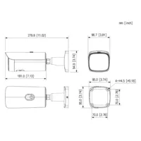 Tubular IP H265 8M WDR Dual LED Illumination 80m/IR 120m 8-32V FVM IK10 IP67 ePoE SD AUDIO MIC E/S AI