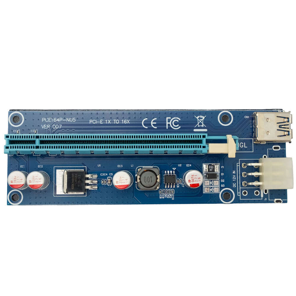 Pack RISER PCI-E x16 versió 007 per a minar criptomonedes