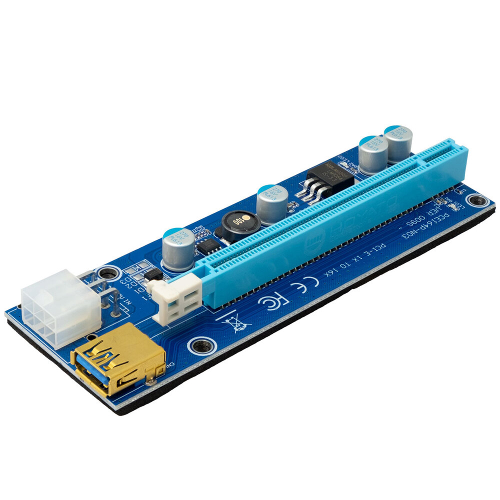 Ver informacion sobre RISER board PCI-Ex16 version 009S pack for cryptocurrency mining